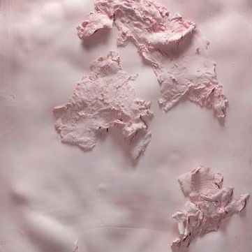 Eli Benveniste, Koloristerne 2025. "Happenings in Rubber I and II", exhibited on the three faced pillar, preview the texture and techniques I’m developing for a monumental 10-meter relief for a courthouse in Frederiksberg, Denmark.